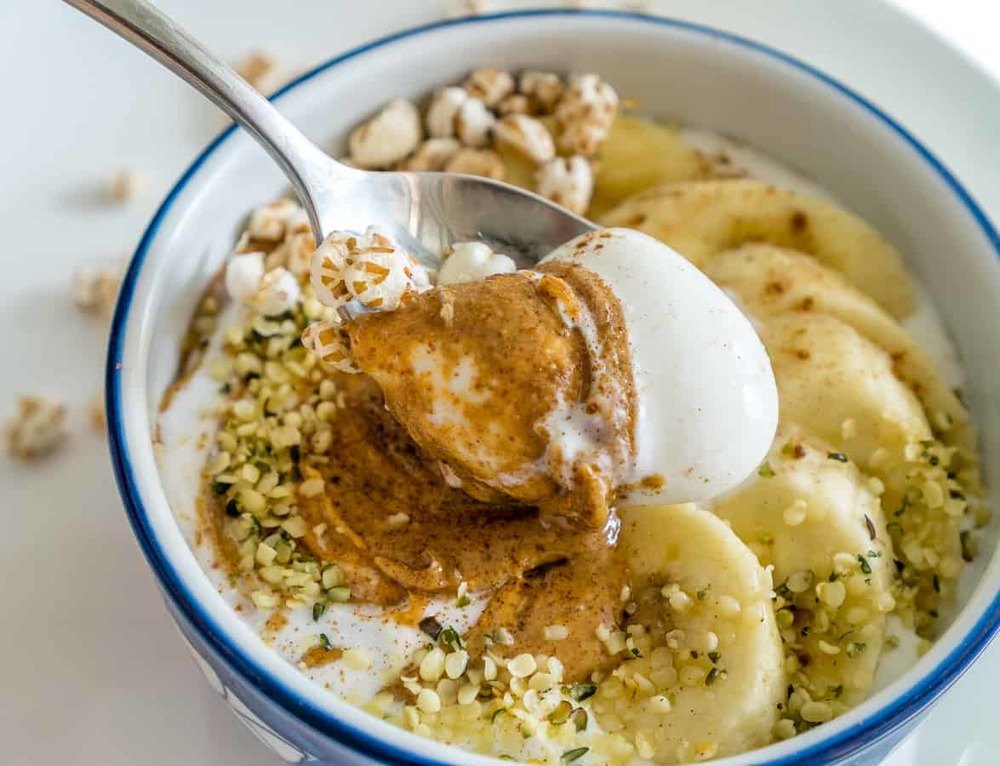 Whipped Cottage Cheese with Almond Butter and Bananas Recipe | HeyFood — heyfoodapp.com