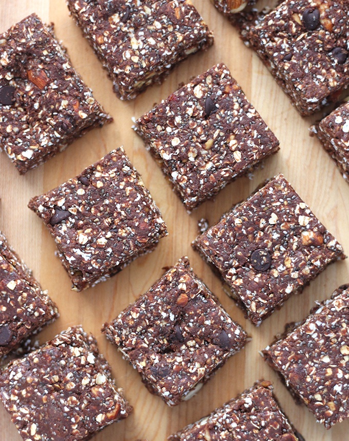 Easy Chocolate Almond Chia Protein Bars Recipe | HeyFood — heyfoodapp.com