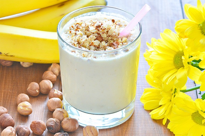 Hazelnut Banana Yogurt Smoothie Recipe | HeyFood — heyfoodapp.com