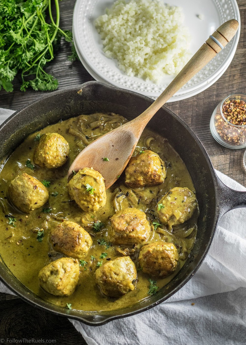 Yellow Curry Chicken Meatballs Recipe | HeyFood — heyfoodapp.com