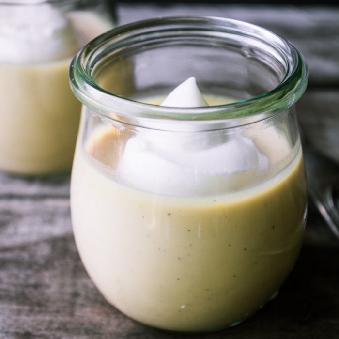 Salted Maple Pot de Creme with Bourbon Whipped Cream Recipe | HeyFood — heyfoodapp.com