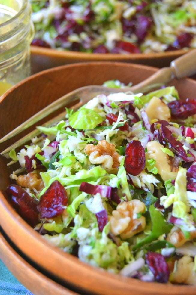 Brussels Sprout Slaw with Maple Cider Vinaigrette Recipe | HeyFood — heyfoodapp.com